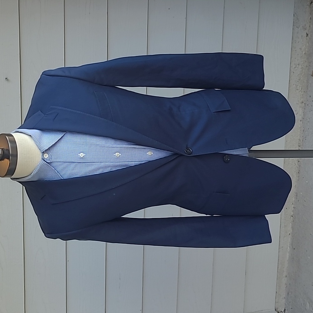 J CREW Ludlow Dark Blue Carpini Cloth Cotton Sz 36 R Mens Sport Coat Blazer
